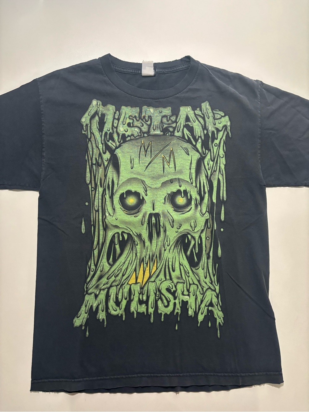 Vintage metal mulisha dripping skull Y2K faded graphic shirt